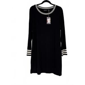 Heyton women's Large Long Sleeve Black and white Dress super soft fabric NWT